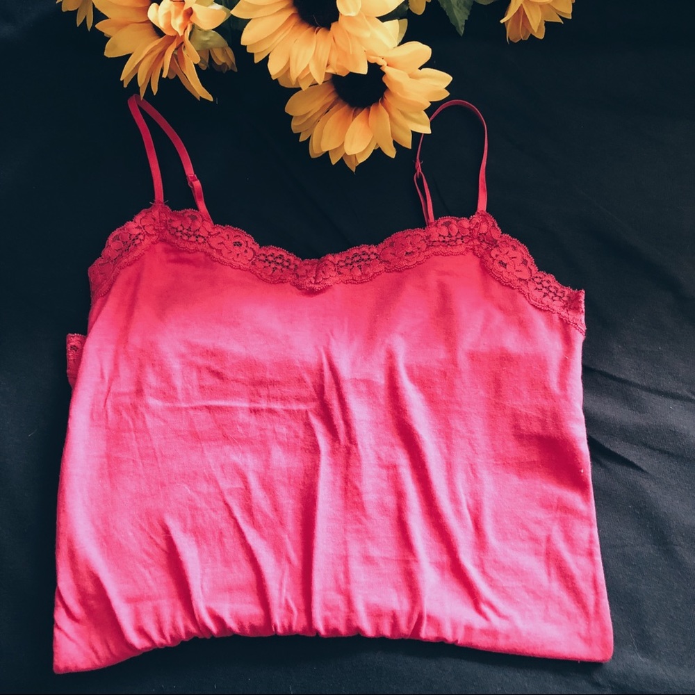 🥥 pink lacy tank 💓